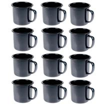 Caneca Esmaltada Retro 80ml Vintage Jogo 24 Unidades