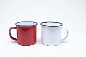 Caneca Esmaltada Vermelha 150ml com Estampa de Flores Caneca Esmaltada Vermelha 150ml com Estampa de Flores
