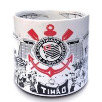 Caneca Estádio do Time do Corinthians 360 ML Cerâmica Timão Licenciada Branco