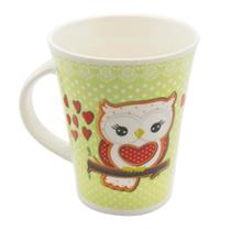 Caneca Estampada Coruja Cerâmica 350Ml