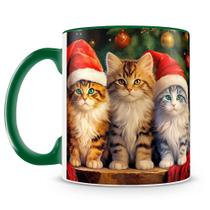 Caneca Estampada Gatinhos Noel - Cerâmica 325ml