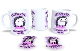 Caneca Estilo Flork Vida de Solteira, Vida Boa
