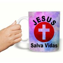 Caneca Evangélica Jesus Salva Vidas. de Plástico Rígido