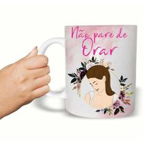 Caneca Evangélica Não Pare De Orar. de Plástico Rígido