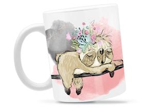 Caneca Exausta Divertida Porcelana Xícara 325ml + Caixa Presente