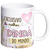 Caneca exclusiva da melhor dinda do mundo coração presente