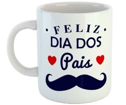 Caneca feliz dia dos pais presente papai amor bigode