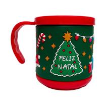 Caneca Feliz Natal Copo Emborrachado Arvore Natalino 200ml - Multiart Christmas