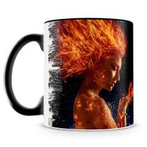 Caneca Fênix Negra Personalizada de Porcelana com Alça Preta - Mod.2