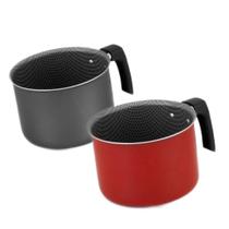 Caneca Fervedor De Leite Cinza/vermelho - Alegrete - Linha Enjoy 14