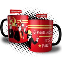 Caneca Festa do Partido Comunista Lenin, Stalin, Fidel, Karl Marx, Mao Tsé, Comunismo