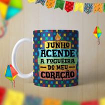 Caneca Festa Junina Personalizada Junho Acende a Fogueira Caipira Quadrilha Porcelana- MEGA OFERTA!