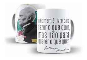 Caneca Filosofia Schopenhauer O Homem É Livre Para Fazer O Que Quer