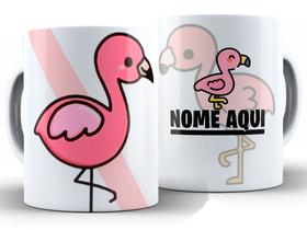 Caneca Flamingo Divertida Porcelana Xícara 325ml + Caixa Presente
