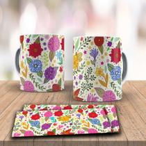 Caneca Floral Flores Diversos Modelos Decoração Mãe Presente Especial PORCELANA MEGA OFERTA!