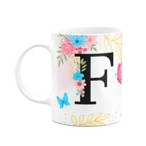Caneca Floral Garden - Inicial do nome letra F - 325ml Caneca Floral Garden - Inicial do nome letra F - 325ml