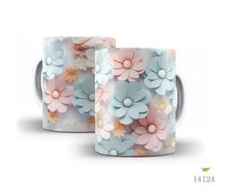 Caneca flores 3D 09 Caneca flores 3D 09