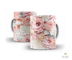 Caneca flores 3D 11 Caneca flores 3D 11