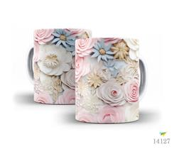 Caneca flores 3D 12 Caneca flores 3D 12