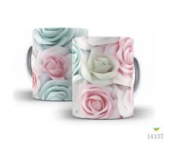 Caneca flores 3D 22 Caneca flores 3D 22