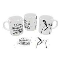 Caneca Flork - "Adoro Resolver as Coisas com Paciência" - Para um Toque de Bom Humor no Seu Dia