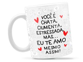 Caneca Flork Ciumenta Divertida Porcelana Xícara 325ml + Caixa Presente