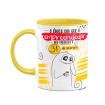 Caneca Flork Empreendedor - Único dia que não trabalha - B-yellow Caneca Flork Empreendedor - Único dia que não trabalha - B-yellow