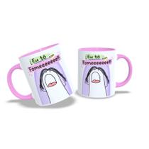 Caneca Flork Eu To Com Fome Presente Porcelana 325Ml