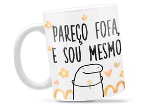 Caneca Flork Fofa Divertida Porcelana Xícara 325ml + Caixa Presente
