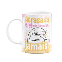 Caneca Flork Girls - Atrasada sim, sem maquiagem jamais! Caneca Flork Girls - Atrasada sim, sem maquiagem jamais!