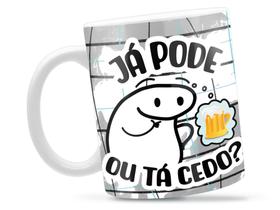 Caneca Flork Já Pode Divertida Porcelana Xícara 325ml + Caixa Presente