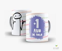 Caneca Flork meme "+1 ano de rolo"