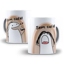 Caneca Flork Meme Com Café Sem Café Porcelana Personalizada
