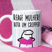 Caneca Flork Meme Divertidas Reage Mulher Bota Um Cropped