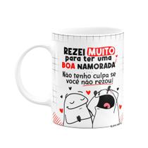 Caneca Flork Namorados Rezei muito para ter uma boa namorada Caneca Flork Namorados Rezei muito para ter uma boa namorada