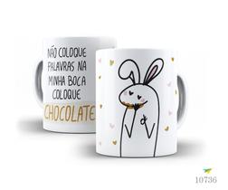 Caneca Flork, não coloque palavras na minha boca, coloque chocolate