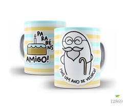 Caneca flork, parabéns amigo, mais um ano de velhice
