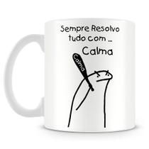 Caneca Flork - Resolvo Tudo com Calma - Porcelana Personalizada para Presentes Caneca Flork - Resolvo Tudo com Calma - Porcelana Personalizada para Presentes