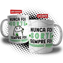 Caneca Florks Meme Nunca Foi Sorte Sempre Foi Passando Raiva - Xícara de Café Engraçada Divertida