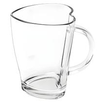 Caneca Formato de Coração De Vidro Xícara Heart Casual Para Café Chocolate - 240mL - Class Home