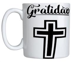 Caneca Frase Gratidão de Porcelana 325 ML Para Presente