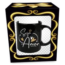 Caneca Frases Preta Sortida 320mL Caneca Frases Preta Sortida 320mL