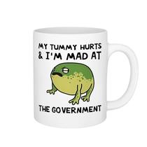 Caneca Funny Frog com capacidade de 350 ml de cerâmica My Tummy Hurts & I'm Mad
