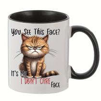 Caneca Funny 'I Don't Care' Cat Ceramic 350 ml - Grumpy Cat Design