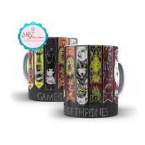 Caneca Game Of Thrones Símbolos Estandarte Das Casas