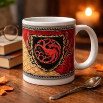 Caneca Game Of Thrones Targaryen Rei Da Noite Stark Branco Got