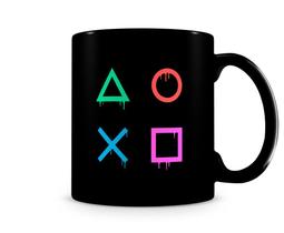 Caneca Gamer Botões Drip Black Caneca Gamer Botões Drip Black