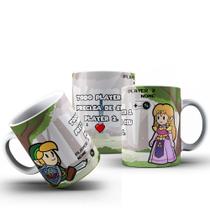 Caneca Gamer Dia dos Namorados Zelda Link casal gamer 497