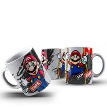 Caneca Gamer Mario Cerâmica 325ml Chá Café Decoração Geek