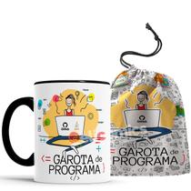 Caneca Garota De Programa desenvolvedor com saquinho